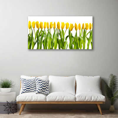 Canvas Wall art Tulips floral green yellow