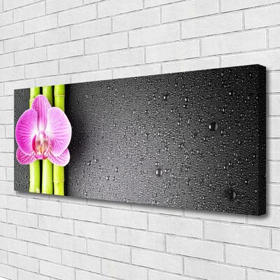 Canvas Wall art Bamboo tube flower floral green pink