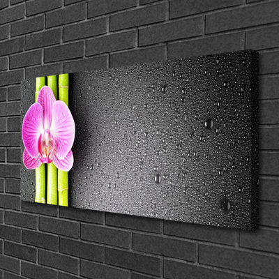 Canvas Wall art Bamboo tube flower floral green pink