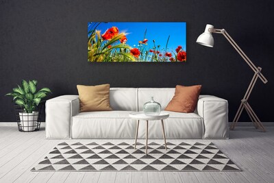 Canvas Wall art Flowers floral red green