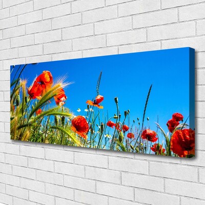Canvas Wall art Flowers floral red green