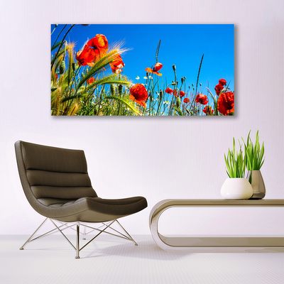 Canvas Wall art Flowers floral red green