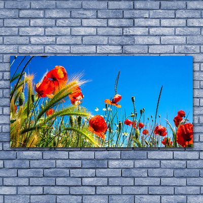 Canvas Wall art Flowers floral red green