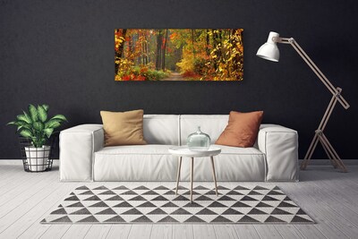 Canvas Wall art Forest nature brown green yellow orange