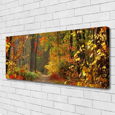 Canvas Wall art Forest nature brown green yellow orange