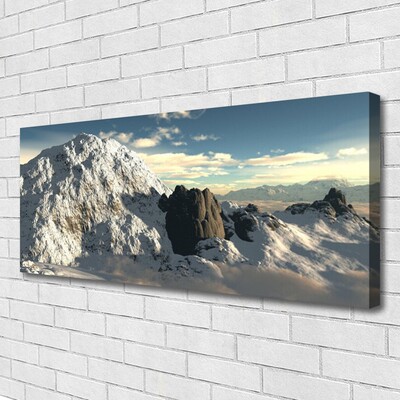 Canvas Wall art Mountains landscape grey white