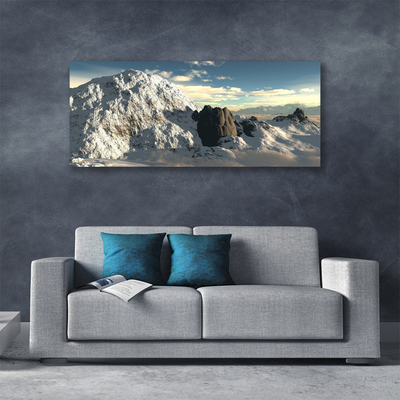 Canvas Wall art Mountains landscape grey white