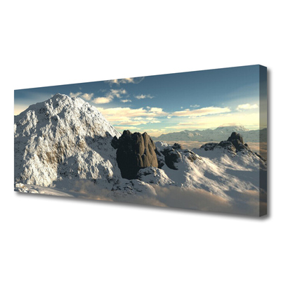 Canvas Wall art Mountains landscape grey white