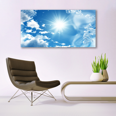Canvas Wall art Heaven sun landscape white blue