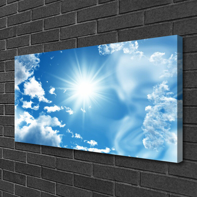 Canvas Wall art Heaven sun landscape white blue