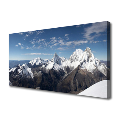 Canvas Wall art Mountains landscape white grey