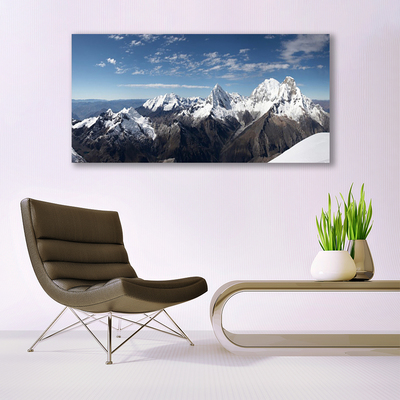 Canvas Wall art Mountains landscape white grey