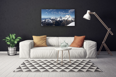 Canvas Wall art Mountains landscape white grey