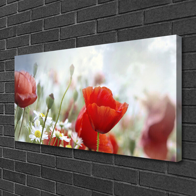 Canvas Wall art Flowers floral red yellow white
