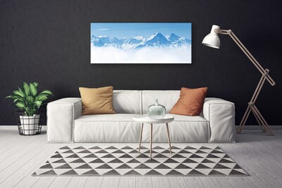 Canvas Wall art Mountain fog landscape blue white