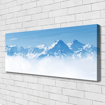 Canvas Wall art Mountain fog landscape blue white