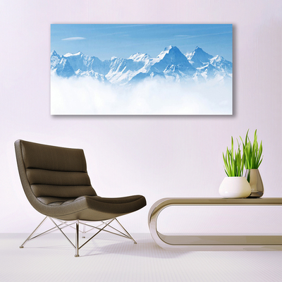 Canvas Wall art Mountain fog landscape blue white