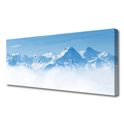 Canvas Wall art Mountain fog landscape blue white