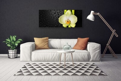 Canvas Wall art Bamboo tube flower floral green yellow