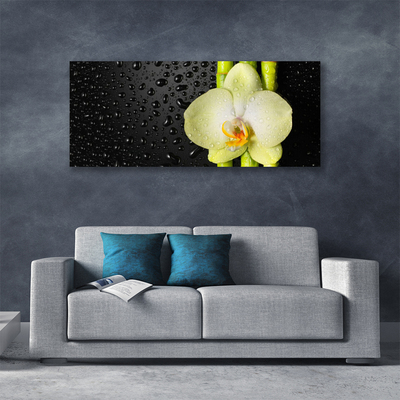 Canvas Wall art Bamboo tube flower floral green yellow