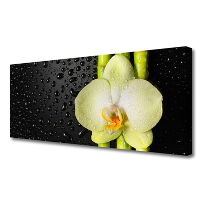 Canvas Wall art Bamboo tube flower floral green yellow