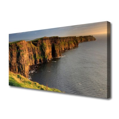 Canvas Wall art Rock sea landscape brown grey