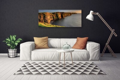 Canvas Wall art Rock sea landscape brown grey