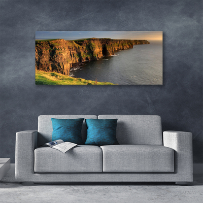 Canvas Wall art Rock sea landscape brown grey