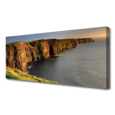 Canvas Wall art Rock sea landscape brown grey