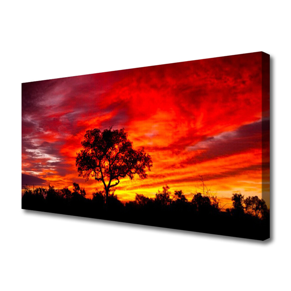 Canvas Wall art Tree landscape black