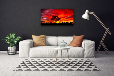 Canvas Wall art Tree landscape black