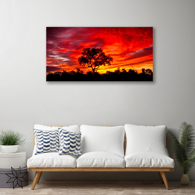 Canvas Wall art Tree landscape black