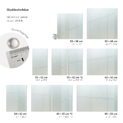 Worktop saver with square frosted glass surface