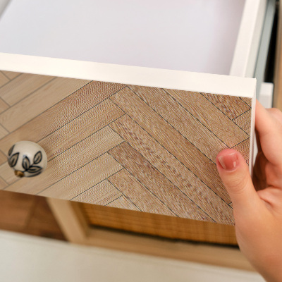 Furniture wrap Wooden herringbone