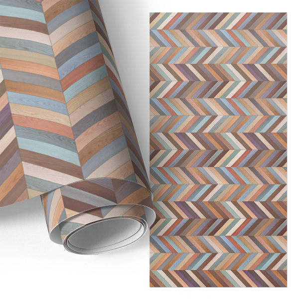 Furniture wrap Colorful herringbone