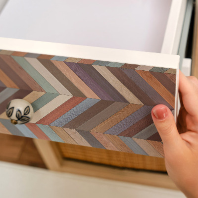Furniture wrap Colorful herringbone