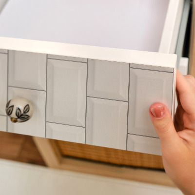 Self-adhesive furniture wrap White tiles