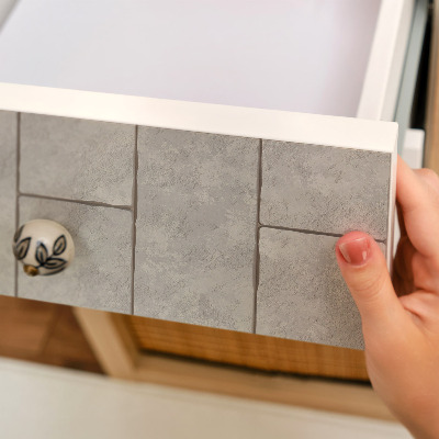 Self-adhesive furniture wrap Gray tiles