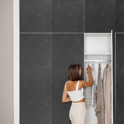 Furniture vinyl wrap Black marble