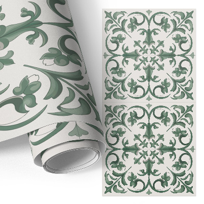 Self-adhesive furniture wrap Green ornaments