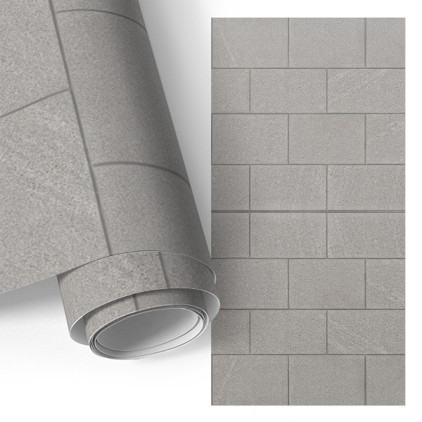 Self-adhesive furniture wrap Gray blocks