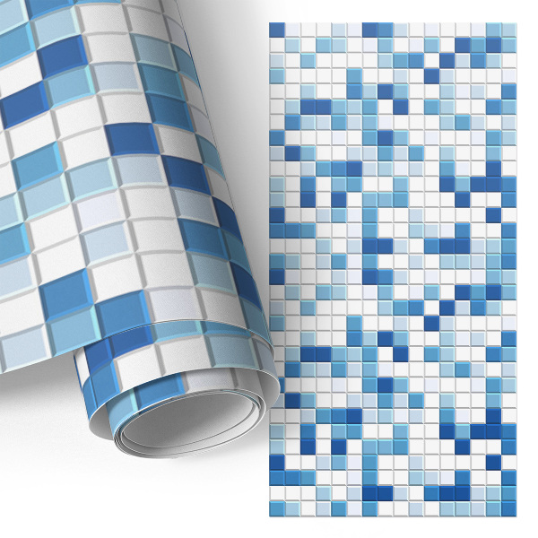 Self-adhesive furniture wrap Blue mosaic