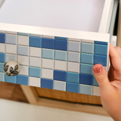 Self-adhesive furniture wrap Blue mosaic