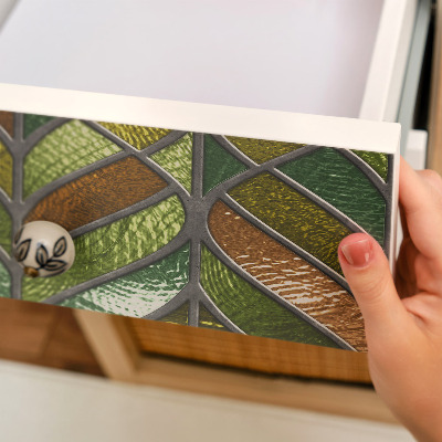 Furniture sticker Stained glass leaves