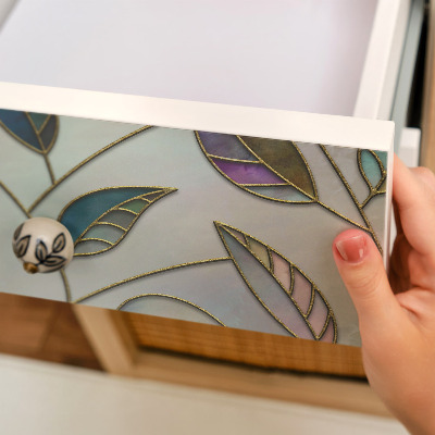 Furniture sticker Stained glass leaves