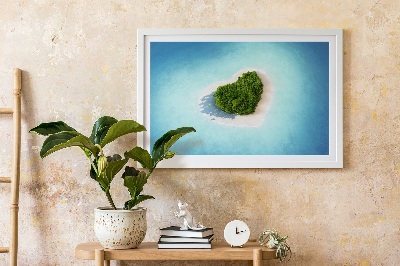 Moss wall art Heart-shaped island