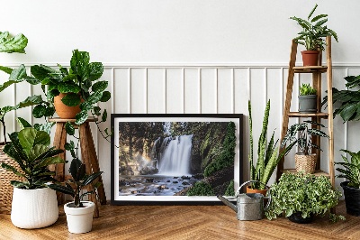Moss wall art Waterfall surrounded by trees