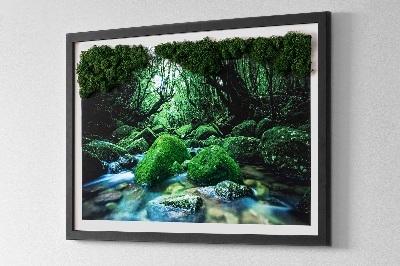 Wall moss art River in the middle of a forest
