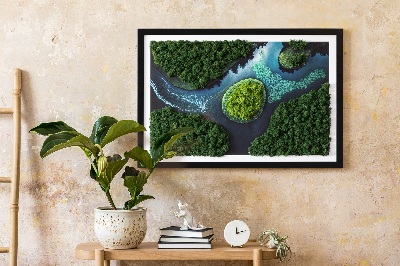 Framed moss wall art Island in a backwater