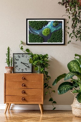 Framed moss wall art Island in a backwater